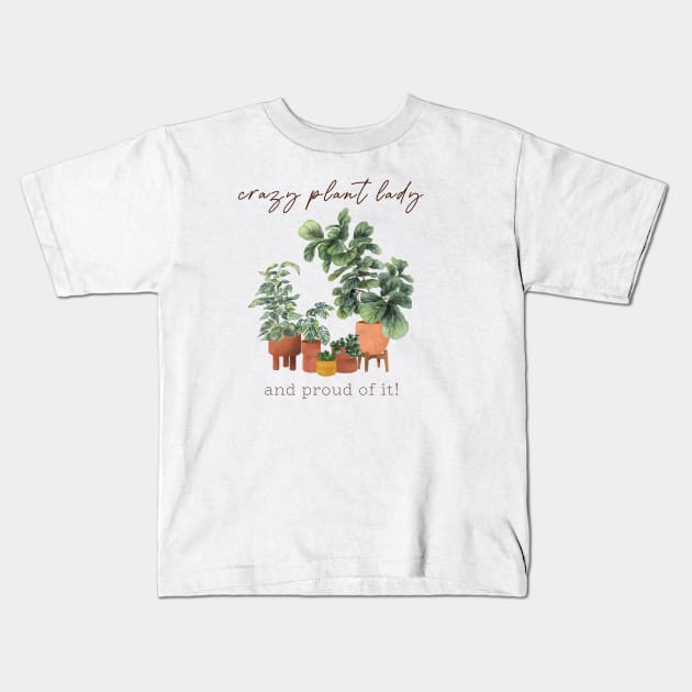 Proud Plant Lady Kids T-Shirt by Gush Art Studio 1